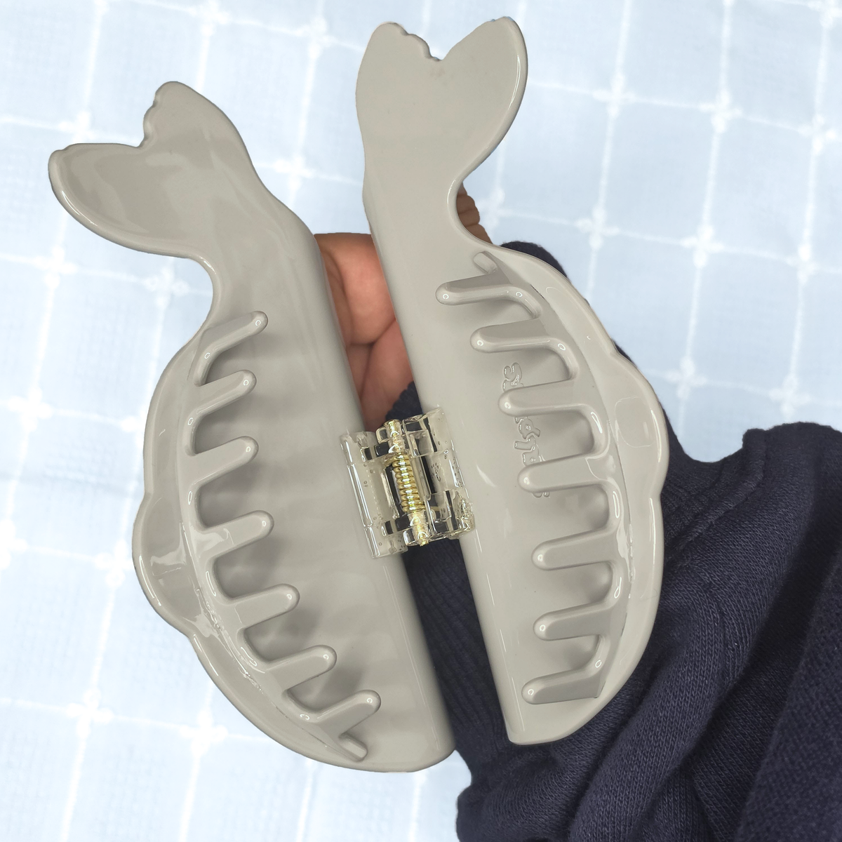 PREORDER - gray seal hair claw clip
