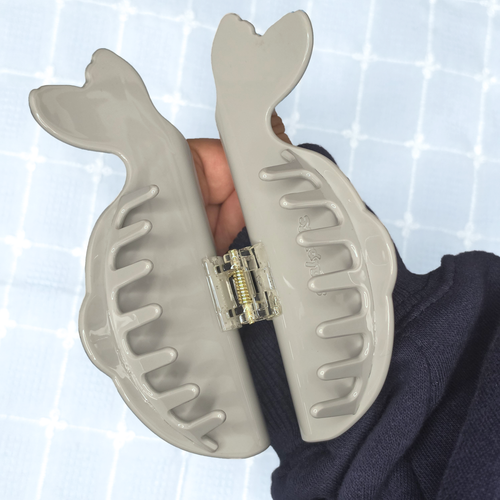 PREORDER - gray seal hair claw clip