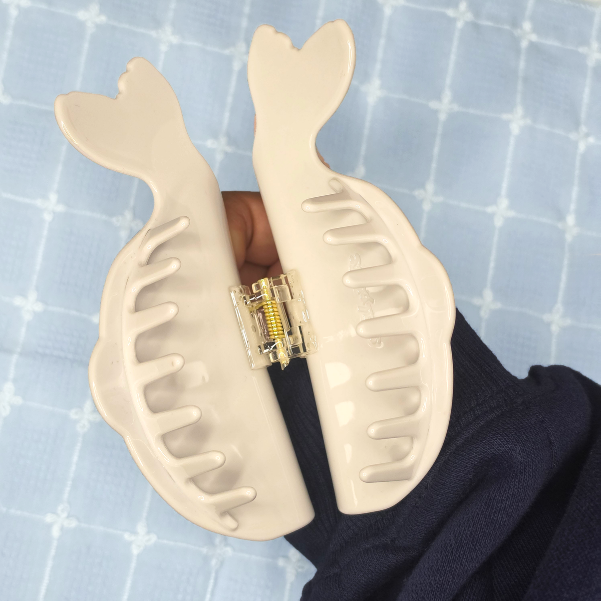 PREORDER - white seal hair claw clip